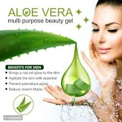 Pure Aloe Vera Gel From Freshly Cut Aloe Plants for Face Glow, Skin Moisturizer and Hair Growth, Deeply Hydrating, Repairing Daily Moisturizer, Aftershave Lotion - 120 Ml-thumb2