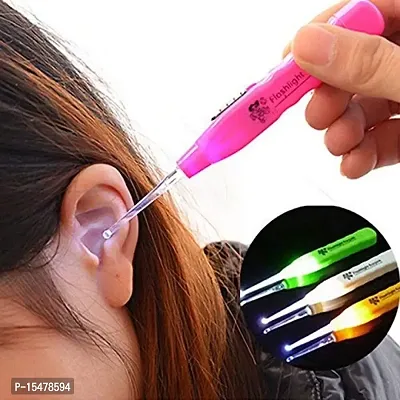 Ear Pick Earwax with LED Light Cleaning and Removal Tool (Multicolour) Pack of 1-thumb0