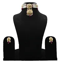 VIVA VIRAL Pearl Kundan Stone Peacock design with double layer of red peacock pandel, beeded with handcrafted pearl layer Jewellery Set For Women-thumb1