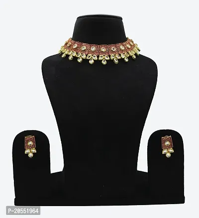 VIVA VIRAL Glorious kundan Gold plated Wedding Jewellery choker set for Woman  Girls-thumb2