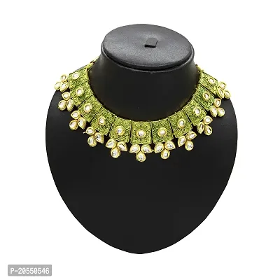 VIVA VIRAL Glorious kundan Gold plated Wedding Jewellery choker set for Woman  Girls-thumb3