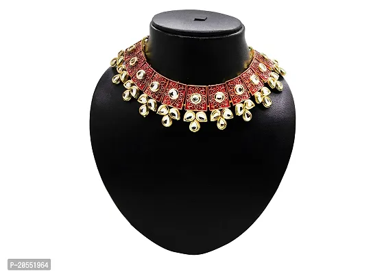 VIVA VIRAL Glorious kundan Gold plated Wedding Jewellery choker set for Woman  Girls-thumb3