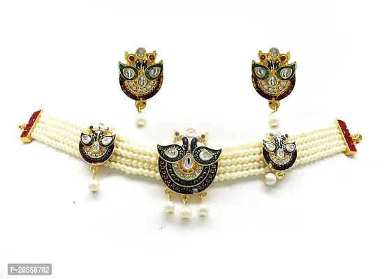 VIVA VIRAL stylish choker set with dancing .peacock style with same style of earing set