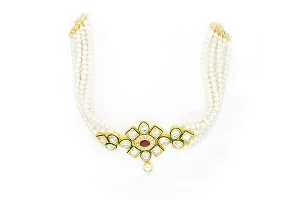 VIVA VIRAL Gold-Tone Tredational Kundan and Pearl Necklace Set For Girls  Women's-thumb2