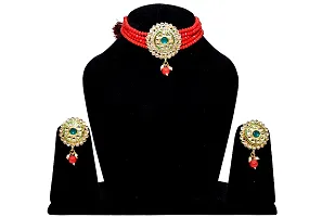 VIVA VIRAL gold- plated stone jewel set (Red Green white) for woman Girls-thumb1