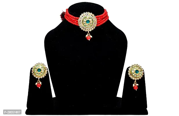 VIVA VIRAL gold- plated stone jewel set (Red Green white) for woman Girls-thumb2