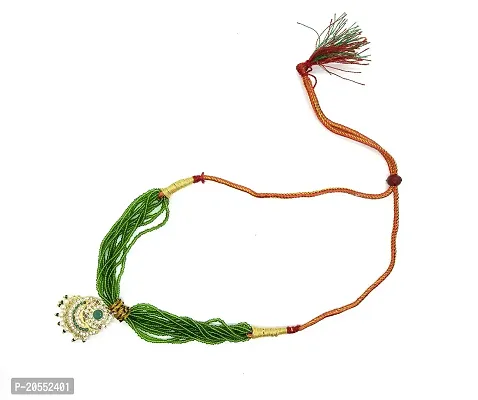 VIVA VIRAL Crystal Shine Multistrand Green Beads Ethnic Necklace Set Beads Brass Necklace