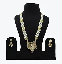 VIVA VIRAL LCT Gold Plated Wedding Jewellery Pearl long Rani Haar Necklace Set for Woman Girls-thumb1