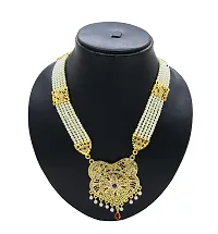 VIVA VIRAL LCT Gold Plated Wedding Jewellery Pearl long Rani Haar Necklace Set for Woman Girls-thumb2