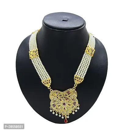 VIVA VIRAL LCT Gold Plated Wedding Jewellery Pearl long Rani Haar Necklace Set for Woman Girls-thumb3