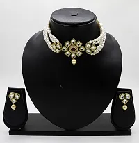 VIVA VIRAL Gold-Tone Tredational Kundan and Pearl Necklace Set For Girls  Women's-thumb1