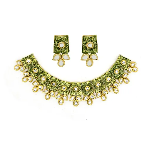 VIVA VIRAL Glorious kundan plated Wedding Jewellery choker set for Woman Girls