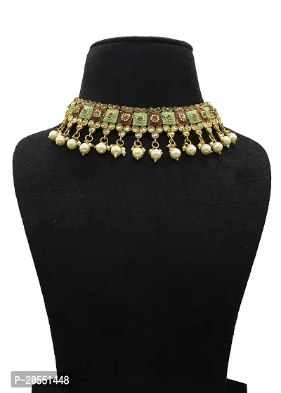 VIVA VIRAL Latest Gold Plated Wedding Party Wear Stylish Traditional Choker Nacklace Jewellery Set For Woman  Girls-thumb3