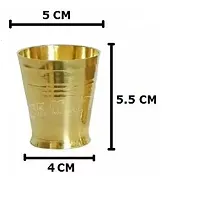 Brass Pooja Glass-Pack of 6  (Height: 2 inch, Gold)-thumb1