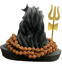 ADIYOGI IDOL WITH RUDRAKSH MALA AND TRISHUL Decorative Showpiece - 12 cm  (Polyresin, Black)-thumb3