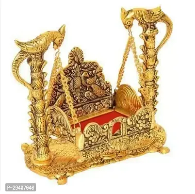 Golden Metal Laddu Gopal, Krishna Jhula  (height: 16.5, Pre-Assembled)-thumb0