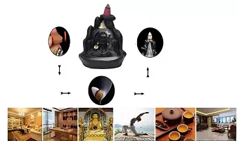 Combo Pack of Backflow Smoke Fountain Lord Adiyogi Shiva Incense Holder Burner with 151 Smoke-thumb1