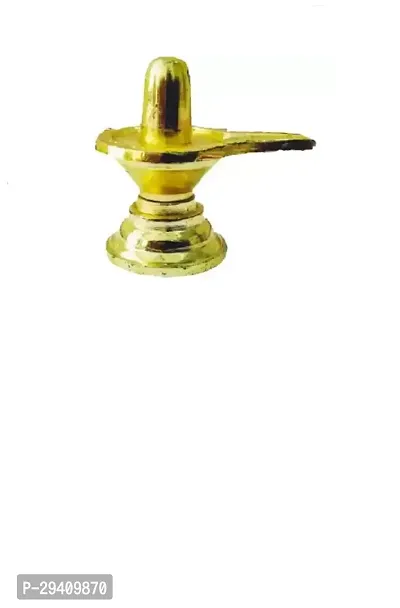 Golden Shivling Decorative Showpiece - 6 Cm-thumb0