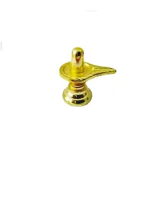 Golden Shivling Decorative Showpiece - 6 Cm-thumb1