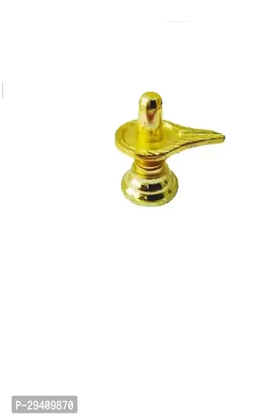 Golden Shivling Decorative Showpiece - 6 Cm-thumb2