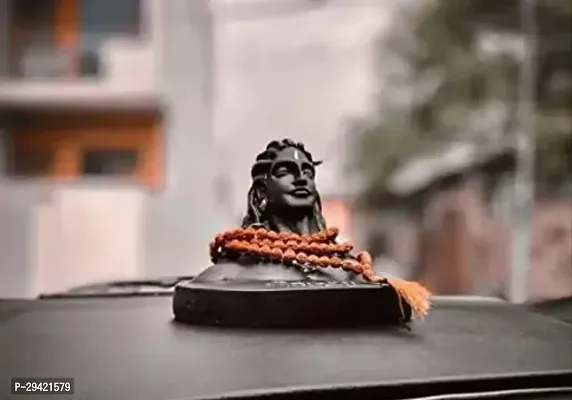 Black Adiyogi  Idol for Car-Dashboard, Mandir, Pooja, Temple Idols-thumb0