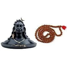 Black Adiyogi  Idol for Car-Dashboard, Mandir, Pooja, Temple Idols-thumb1