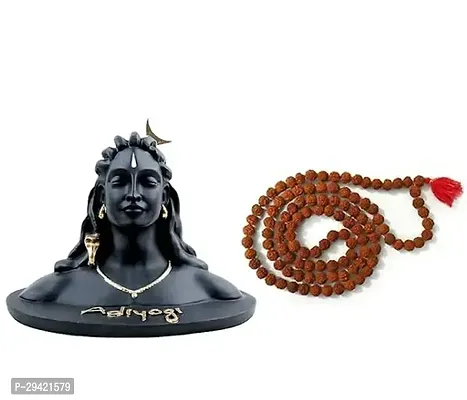 Black Adiyogi  Idol for Car-Dashboard, Mandir, Pooja, Temple Idols-thumb2