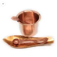 Anchmani and Panchpatra Combo Set for Puja Copper  (Brown)-thumb2