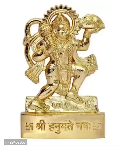 Hanuman Decorative Showpiece - 6.5 cm  (Metal, Gold)-thumb0