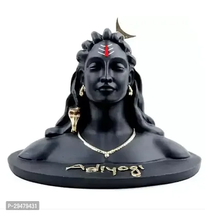 Shiv Adiyogi car Dashboard Statue/ Decorative Showpiece Decorative Showpiece - 12 cm  (Polyresin, Black)-thumb0