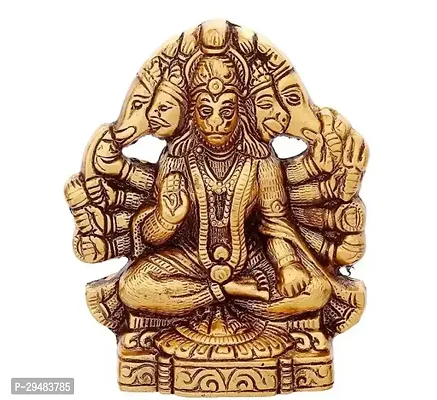 Metal panchmukhi Hanuman ji murti/bajrangwali Idol for Wall Hanging and Gifts Decorative Showpiece-thumb2