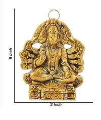 Golden Metal Panchmukhi Hanuman Decorative Religious Showpiece  Figurine for Home-thumb1