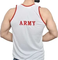 White Slim fit Vest Indian Army Sando for Men-thumb1