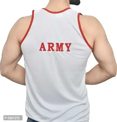 White Slim fit Vest Indian Army Sando for Men-thumb2