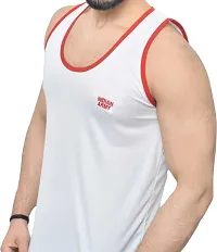 White Slim fit Vest Indian Army Sando for Men-thumb2