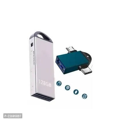 128 GB Metal Body USB 2.0 2IN 1 OTG Pen Drive realspeed RSD