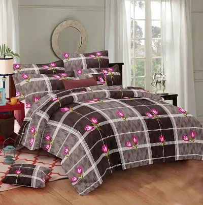 Printed Double Bedsheet with 2 Pillow Cover