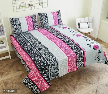 Trendy Attractive Microfiber Double 1 Bedsheet + 2 Pillowcovers