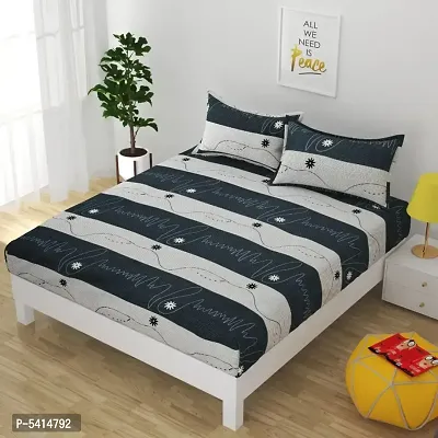 Trendy Glace Cotton Bedsheet with 2 Pillowcover