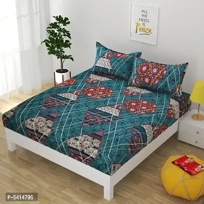 Trendy Soft Glace Cotton Bedsheet with 2 Pillowcover