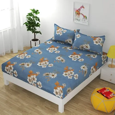 Glace Cotton Printed Queen Size Bedsheets