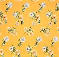 Pansy 168 TC Queen Size Cotton Double Floral Bedsheet (Pack of 1, Yellow)-thumb1