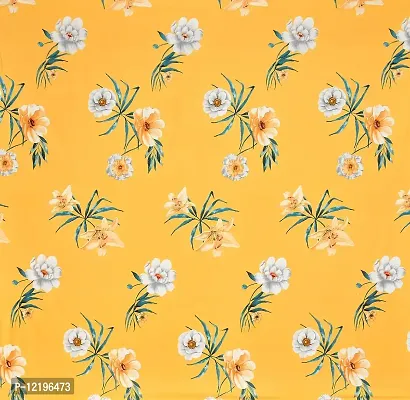 Pansy 168 TC Queen Size Cotton Double Floral Bedsheet (Pack of 1, Yellow)-thumb2