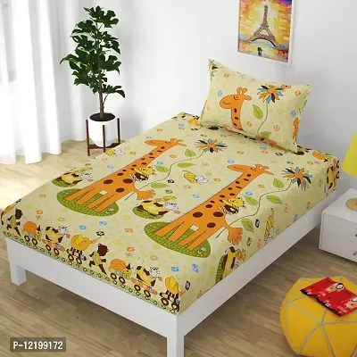 Pansy 168 TC Cotton Single Cartoon Bedsheet (Pack of 1, Multicolor)