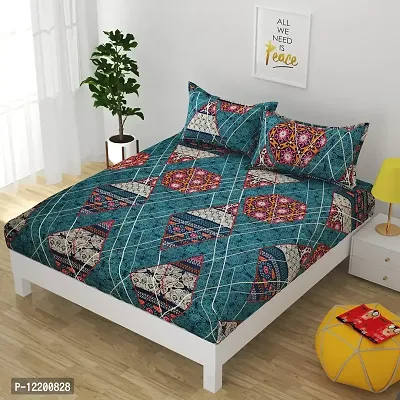 Pansy 155 TC Queen Size Cotton Double Printed Bedsheet (Pack of 1, Multicolor)