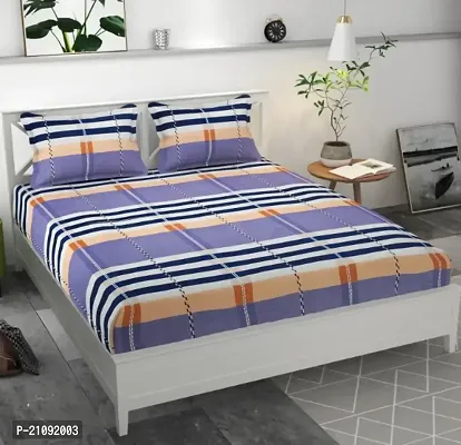 Classic Glace Cotton Printed King Bedsheet with Pillow Covers