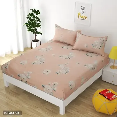Trendy Glace Cotton Bedsheet with 2 Pillowcover