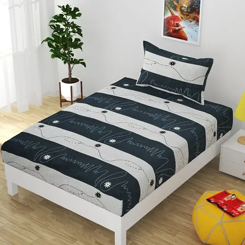 Printed Glace Cotton Single Bedsheets