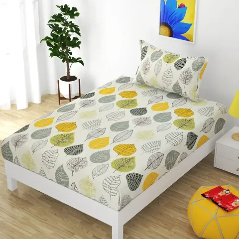 Super Soft Glace Cotton Printed Single Bedsheets