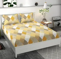 Fancy Glace Cotton Fitted Printed 2 Bedsheets With 4 Pillow Covers Combo-thumb2